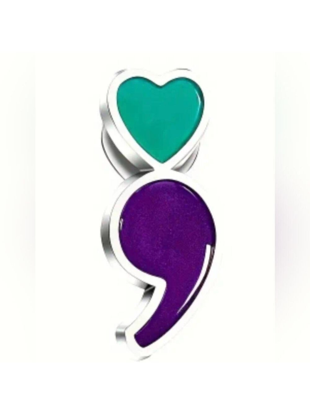 Lapel Pin--Semicolon Design For Suicide Prevention